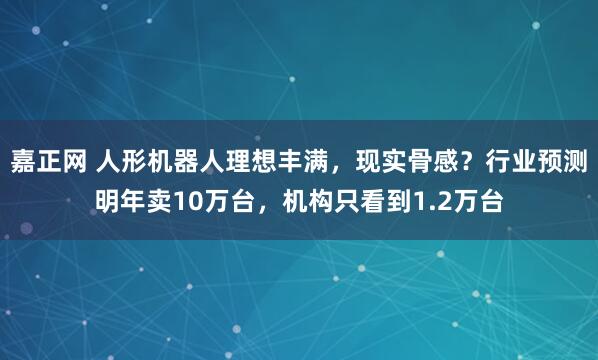 嘉正网 人形机器人理想丰满，现实骨感？行业预测明年卖10万台，机构只看到1.2万台